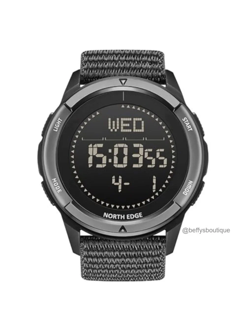 Men's Outdoor Digital Compass Watch with Pedometer, 50M Water Resistant, Carbon